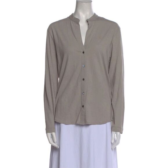 NWT James Peres V-Neck Long Sleeve Button-Up Top Size: S - Picture 1 of 11